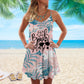 Beach Please V-Neck Sleeveless Cami Dress For Ocean Lovers And Sunny Getaways