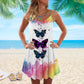 Butterfly Fresh We Love It V-Neck Sleeveless Cami Dress For Summer Events And Colorful Daily Fashion