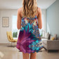 Butterfly In Colorful Life V-Neck Sleeveless Cami Dress For Travel And Comfortable Botanical Styling