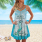 Mermaid Sassy V-Neck Sleeveless Cami Dress For Tropical Parties And Casual Everyday Style