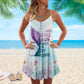 Sassy Mermaid V-Neck Sleeveless Cami Dress For Ocean Lovers And Sunny Getaways