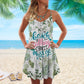 Beach Calling Must Go V-Neck Sleeveless Cami Dress For Ocean Lovers And Sunny Getaways
