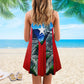 Puerto Rico Beach V-Neck Sleeveless Cami Dress For Tropical Parties And Casual Everyday Style