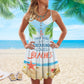 Beach Girl Love Trip V-Neck Sleeveless Cami Dress For Tropical Parties And Casual Everyday Style