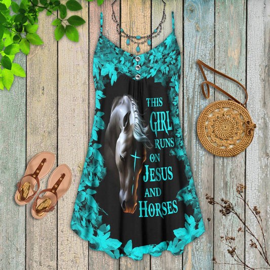 Horse Faith Inspiration Limited – Women's Summer Sleeveless V-Neck Camisole Dress