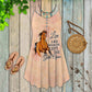 Horse V-Neck Sleeveless Cami Dress For Travel And Comfortable Summer Styling