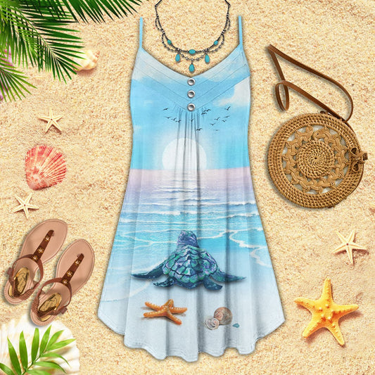Turtle Beach Arrival Limited – Women's Summer Sleeveless V-Neck Camisole Dress