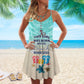 Beach Soul V-Neck Sleeveless Cami Dress For Ocean Lovers And Sunny Getaways