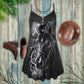 Black White Horse V-Neck Sleeveless Cami Dress For Beach Trips And Charming Warm Weather Outfits