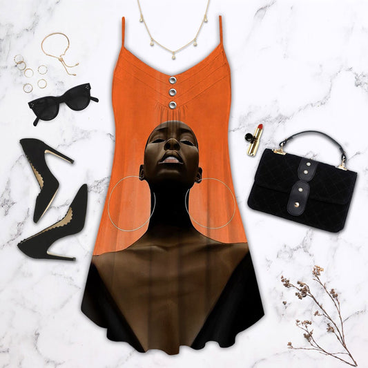 Black Women Modern Look Limited – Women's Summer Sleeveless V-Neck Camisole Dress