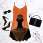Black Must Be Strong V-Neck Sleeveless Cami Dress For Outdoor Events And Comfortable Summer Outfits