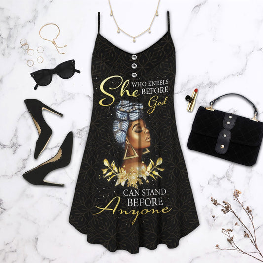 Black Women Faith Inspiration Limited – Women's Summer Sleeveless V-Neck Camisole Dress