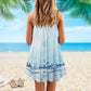 Butterfly Water Effect V-Neck Sleeveless Cami Dress For Garden Parties And Relaxed Summer Wear