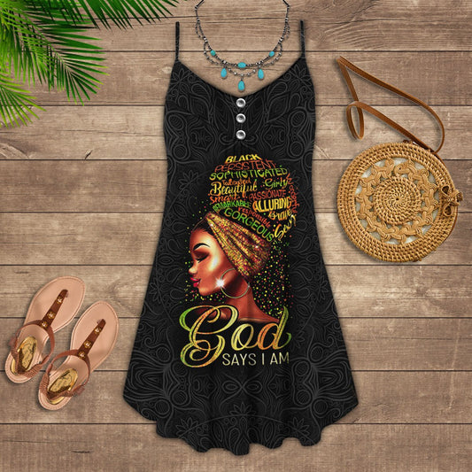 Faith Black Women Theme Limited – Women's Summer Sleeveless V-Neck Camisole Dress