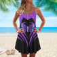 Purple Butterfly V-Neck Sleeveless Cami Dress For Nature Lovers And Thoughtful Gifting
