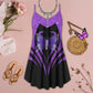 Purple Butterfly V-Neck Sleeveless Cami Dress For Nature Lovers And Thoughtful Gifting