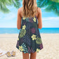 Beach Face V-Neck Sleeveless Cami Dress For Beach Trips And Resort Vacations