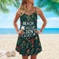 Beach Hair V-Neck Sleeveless Cami Dress For Beach Trips And Resort Vacations