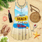 Beach And Her Wine Lover V-Neck Sleeveless Cami Dress For Beach Trips And Resort Vacations