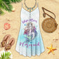 Wife Mom Mermaid V-Neck Sleeveless Cami Dress For Tropical Parties And Casual Everyday Style