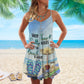 Beach Sandy Toes At Beach Is Great V-Neck Sleeveless Cami Dress For Beach Trips And Resort Vacations