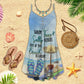 Beach Sandy Toes At Beach Is Great V-Neck Sleeveless Cami Dress For Beach Trips And Resort Vacations