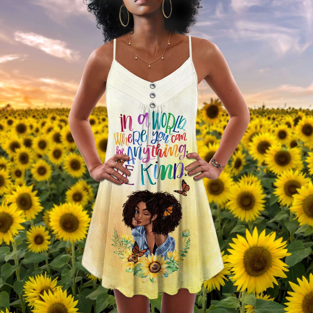 Black Be Kind V-Neck Sleeveless Cami Dress For Sunny Getaways And Thoughtful Gifting