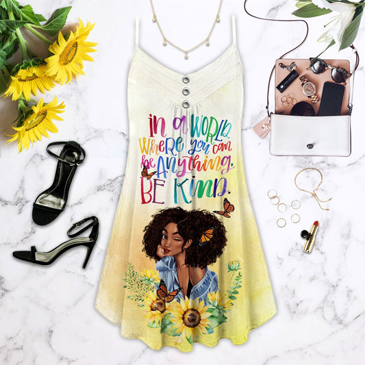 Black Be Kind V-Neck Sleeveless Cami Dress For Sunny Getaways And Thoughtful Gifting