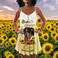 Beautiful Black V-Neck Sleeveless Cami Dress For Weekend Travel And Expressive Casual Fashion