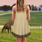 Golden Horse V-Neck Sleeveless Cami Dress For Travel And Comfortable Summer Styling