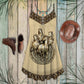 Horse Golden V-Neck Sleeveless Cami Dress For Festivals And Relaxed Daily Fashion