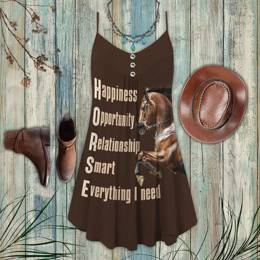 Horse Definition Style Limited – Women's Summer Sleeveless V-Neck Camisole Dress