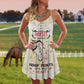 Horse Hoof Prints V-Neck Sleeveless Cami Dress For Festivals And Relaxed Daily Fashion