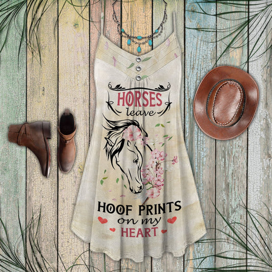 Horse Hoof Print Pattern Limited – Women's Summer Sleeveless V-Neck Camisole Dress