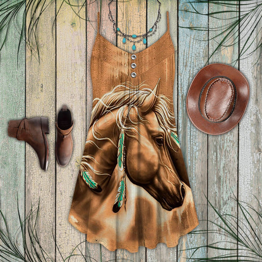 Wild Horse Heritage Limited – Women's Summer Sleeveless V-Neck Camisole Dress