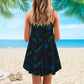 Splashy Sassy Mermaid V-Neck Sleeveless Cami Dress For Coastal Travel And Relaxed Summer Wear