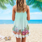 Turtle A Day At Beach Restores Soul V-Neck Sleeveless Cami Dress For Beach Festivals And Comfortable Summer Outfits