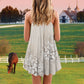 White Horse Stand Out V-Neck Sleeveless Cami Dress For Beach Trips And Charming Warm Weather Outfits