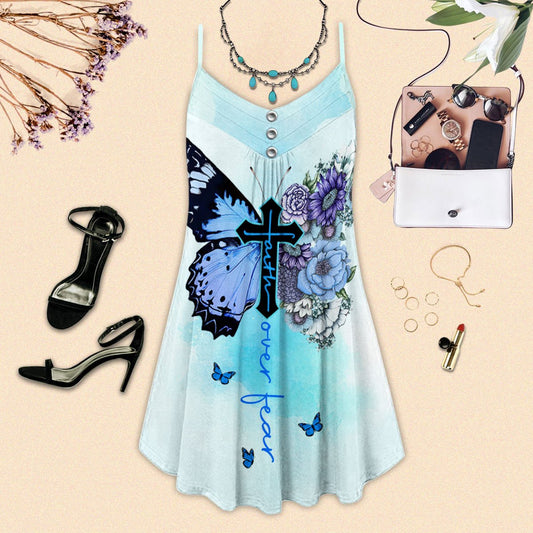 Blue Butterfly Faith Limited – Women's Summer Sleeveless V-Neck Camisole Dress
