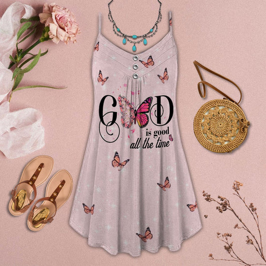Butterfly Faith Quote Limited – Women's Summer Sleeveless V-Neck Camisole Dress
