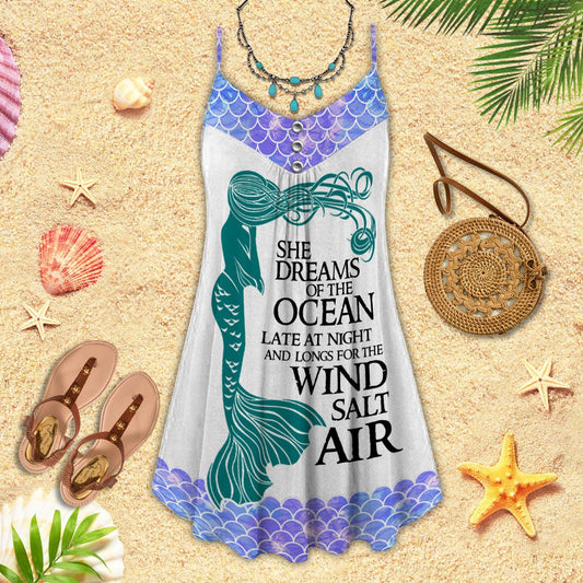 Mermaid Dream Vibe Limited – Women's Summer Sleeveless V-Neck Camisole Dress
