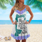 Mermaid Dream V-Neck Sleeveless Cami Dress For Coastal Travel And Relaxed Summer Wear