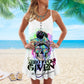 Mermaid Skull Mom Given V-Neck Sleeveless Cami Dress For Gothic Events And Relaxed Casual Wear
