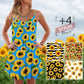 Sunflower V-Neck Sleeveless Cami Dress For Travel And Comfortable Botanical Styling