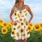 Sunflower V-Neck Sleeveless Cami Dress For Summer Events And Colorful Daily Fashion