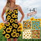 Artistic Sunflower V-Neck Sleeveless Cami Dress For Garden Parties And Relaxed Summer Wear