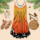 Monarch Butterfly V-Neck Sleeveless Cami Dress For Garden Parties And Relaxed Summer Wear