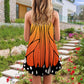 Butterfly Beautiful V-Neck Sleeveless Cami Dress For Floral Vacations And Casual Everyday Style