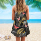 Butterfly Tropical V-Neck Sleeveless Cami Dress For Coastal Travel And Relaxed Summer Wear