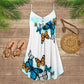 Many Butterfly Play Together V-Neck Sleeveless Cami Dress For Nature Lovers And Thoughtful Gifting